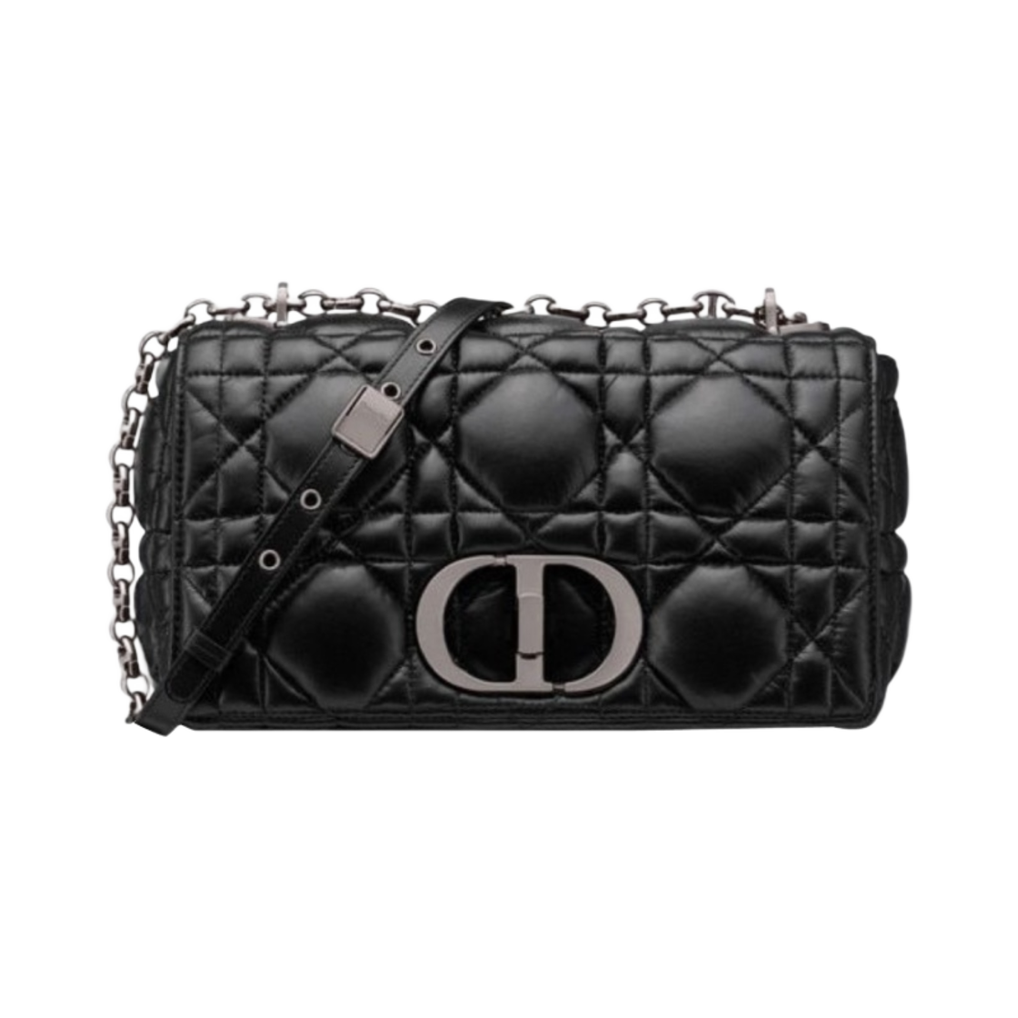 디올 미디움 카로백 퀼티드 매크로까나쥬 카프스킨 블랙(Dior Medium Caro Bag Quilted Macrocannage Calfskin Black) - 1