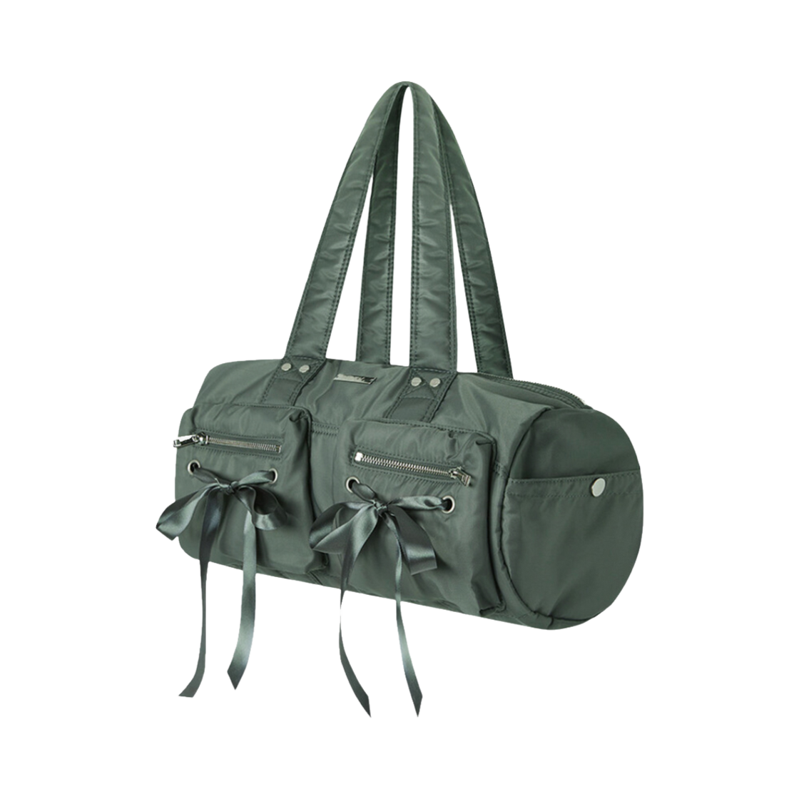 NK3HBG01-1 Notknowing Double Ribbon Cargo Duffle Bag Khaki