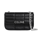 Celine Chain Shoulder Bag Matelasse Monochrome in Quilted Goatskin Black