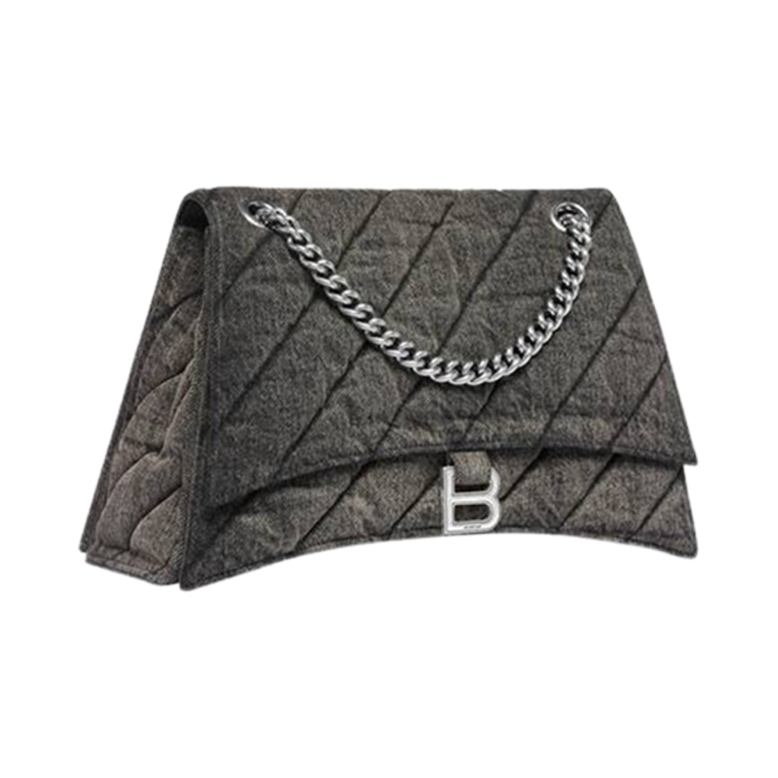 발렌시아가 크러쉬 미디움 체인백 퀼티드 데님 블랙(Balenciaga Crush Medium Chain Bag Quilted Denim Black) - 2