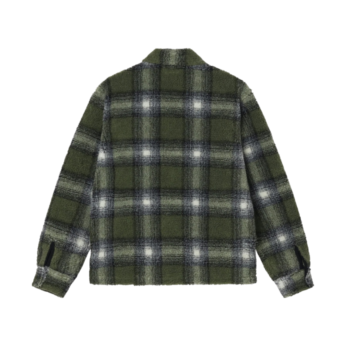 스투시 쉐도우 플레이드 쉐르파 집 셔츠 올리브(Stussy Shadow Plaid Sherpa Zip Shirt Olive) - 2