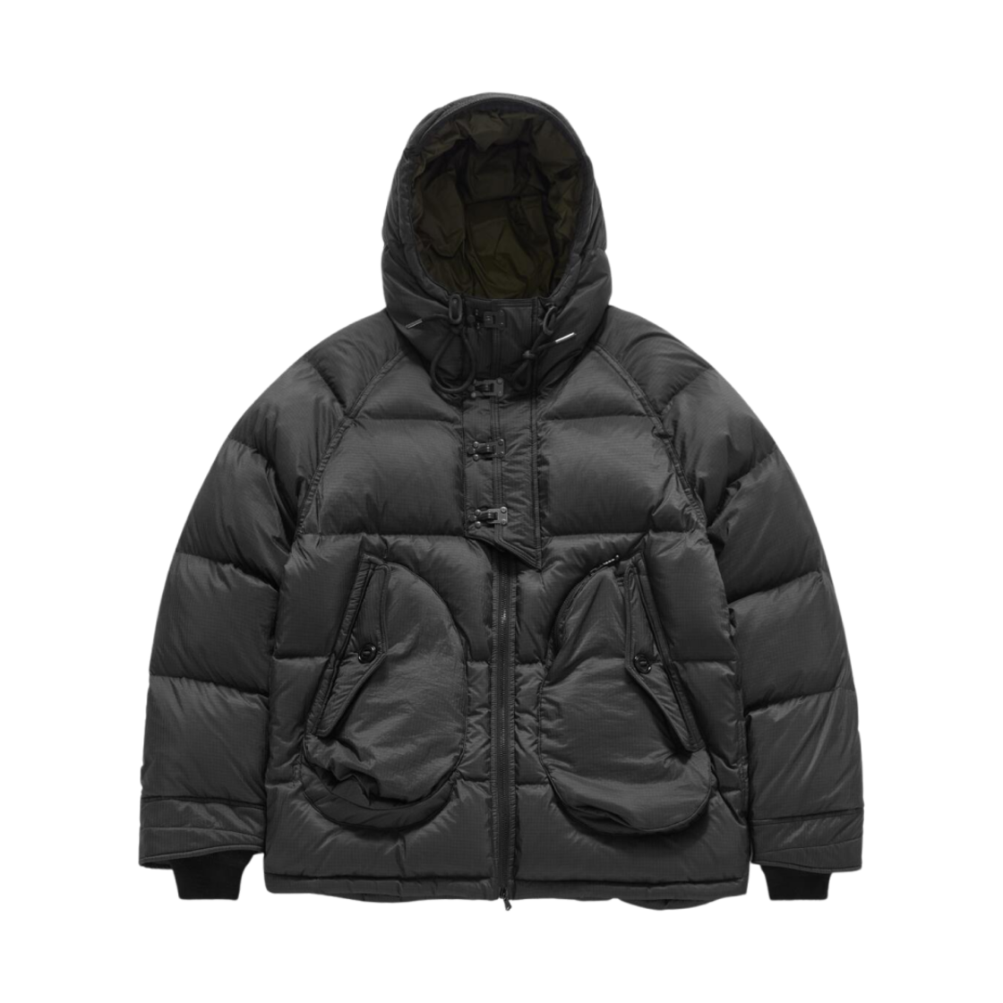 이스트로그 덱 다운 후드 파카 블랙 립스탑(Eastlogue Deck Down Hooded Parka Black Ripstop)