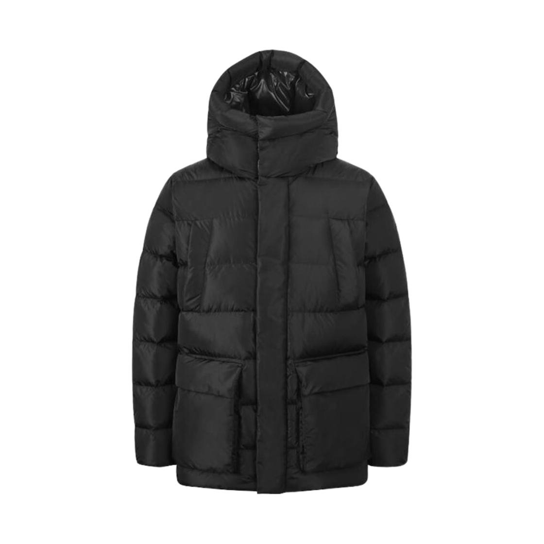 VUDJ30335-BKS Duvetica Bixio Logo Hooded Down Jacket Black