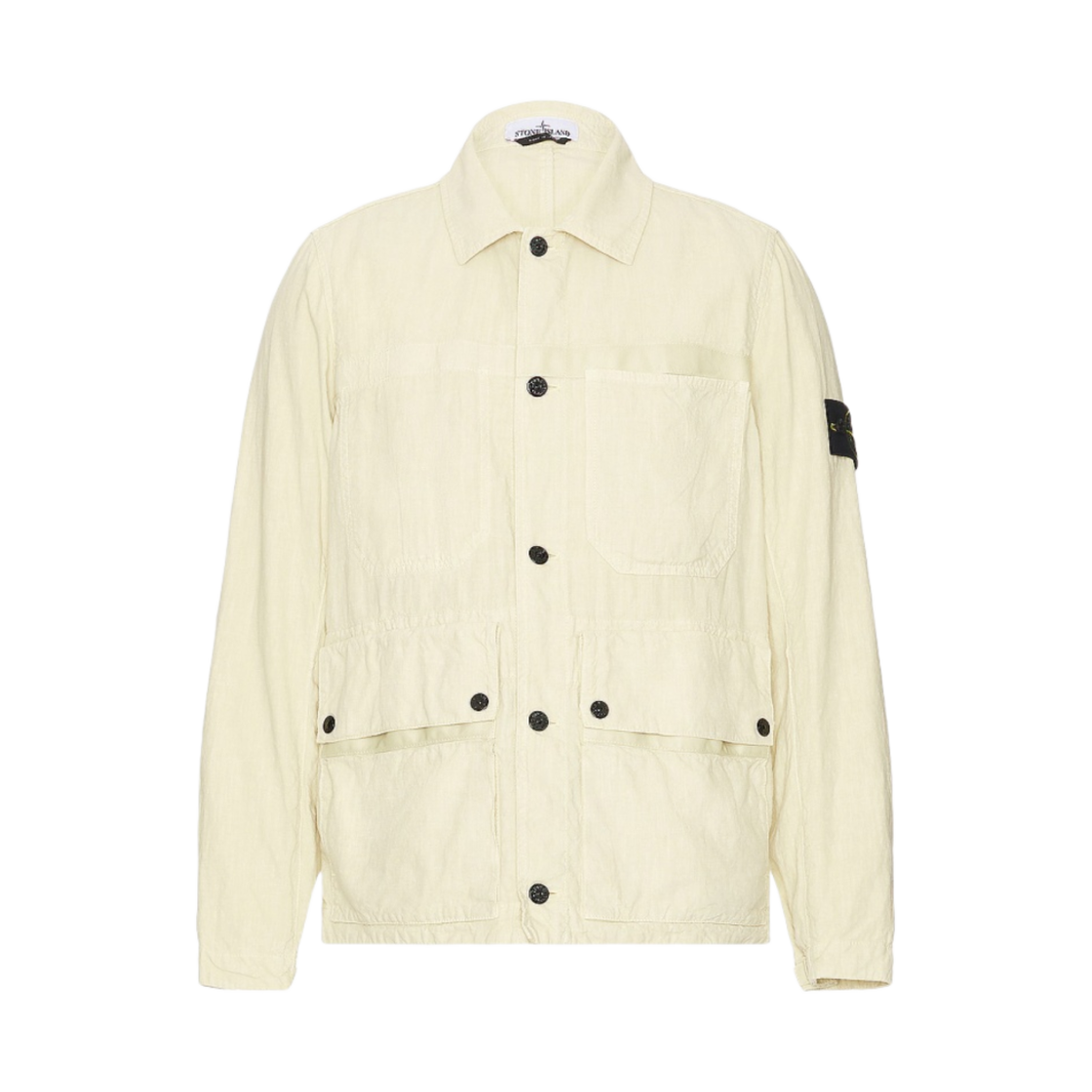 801542330-V0091 Stone Island 42330 Lino Nylon Tela-TC Shirt Field Jacket Ecru - 24SS