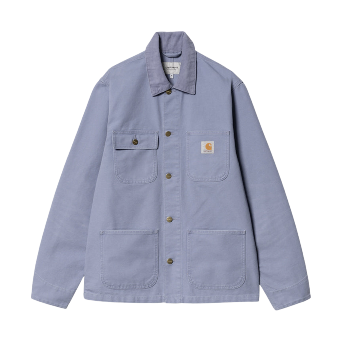 I031519-25A-3K Carhartt WIP Unlined Dearborn Canvas Michigan Chore Coat Bay Blue Aged Canvas - Spring
