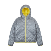 Safarispot 1/2 Reversible Two Color Light Down Jacket Gray Yellow