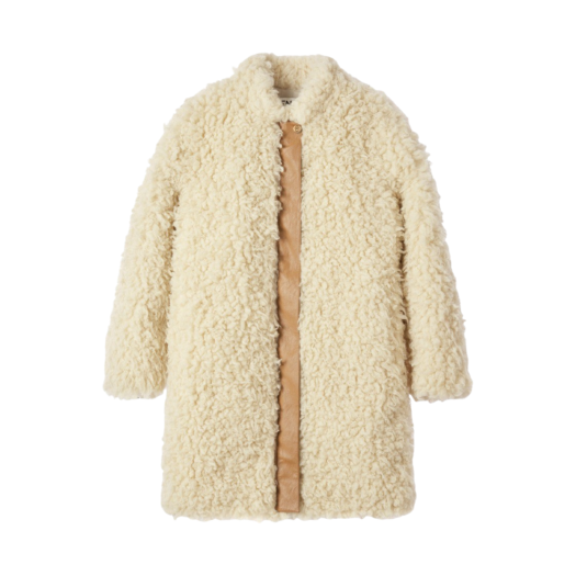 BCWTFUR005IV En Or Women SuedeLined Shearing Coat Ivory