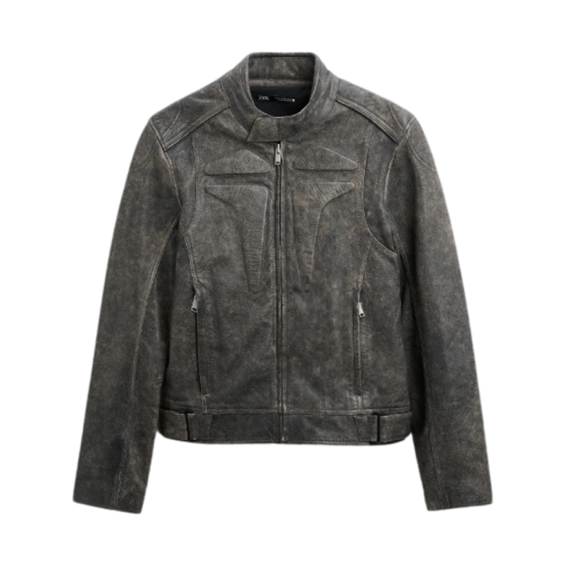 자라 레더 바이커 자켓 그레이(Zara Leather Biker Jacket Grey)