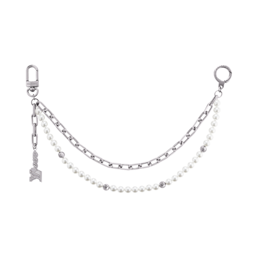 Louis Vuitton Pearls Chain Belt & Bag Charm Silver