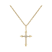 Miko Arrow Cross 1 Diamond S Necklace Yellow Gold