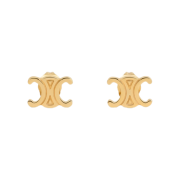(W) Celine Triomphe Studs in Brass with Gold Finish Gold