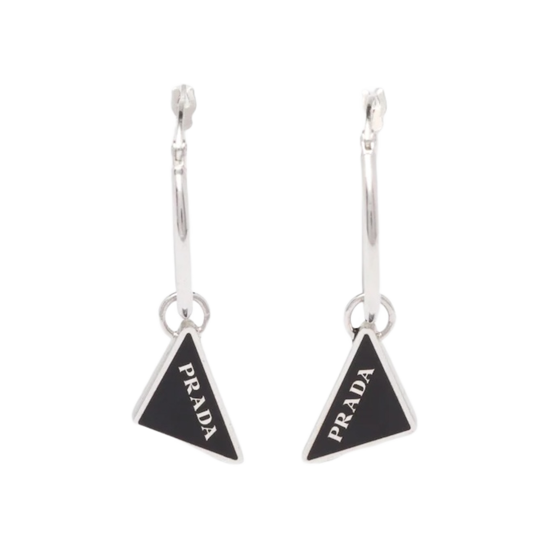 【PRADA】ブラック/ホワイト エナメル加工 l earrings W) 프라다 심볼 드롭 이어링 블랙 | Prada | KREAM
