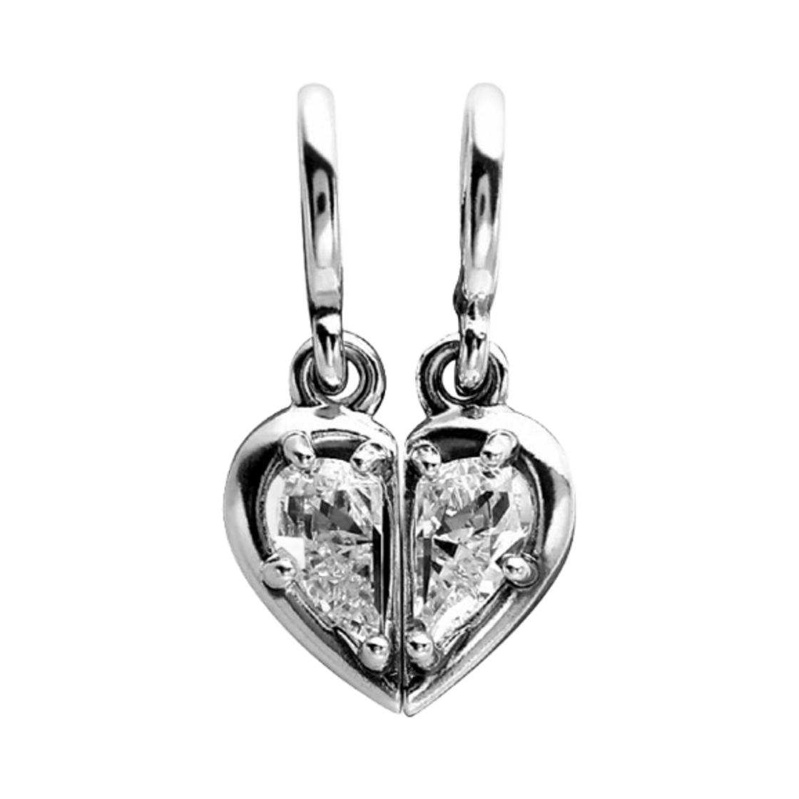 (W) 판도라 스플릿터블 마더 & 도터 댕글 참 스털링 실버 클리어((W) Pandora Splittable Mother & Daughter Dangle Charm Sterling Silver Clear)