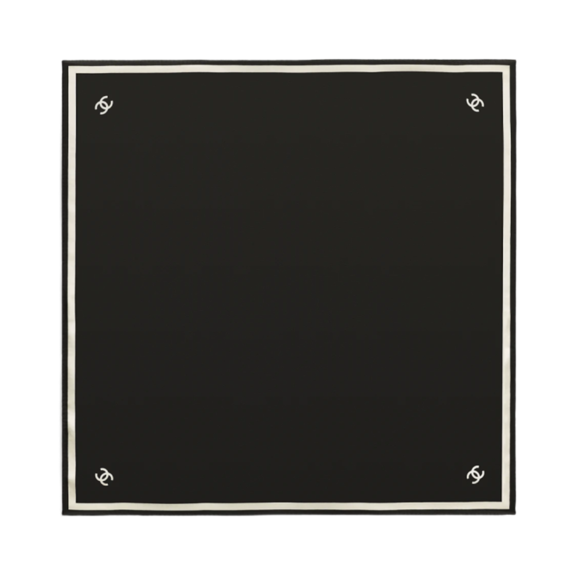 (W) 샤넬 스퀘어 스카프 실크 트윌 & 블랙 에크루((W) Chanel Square Scarf Silk Twill & Black Ecru) - 2