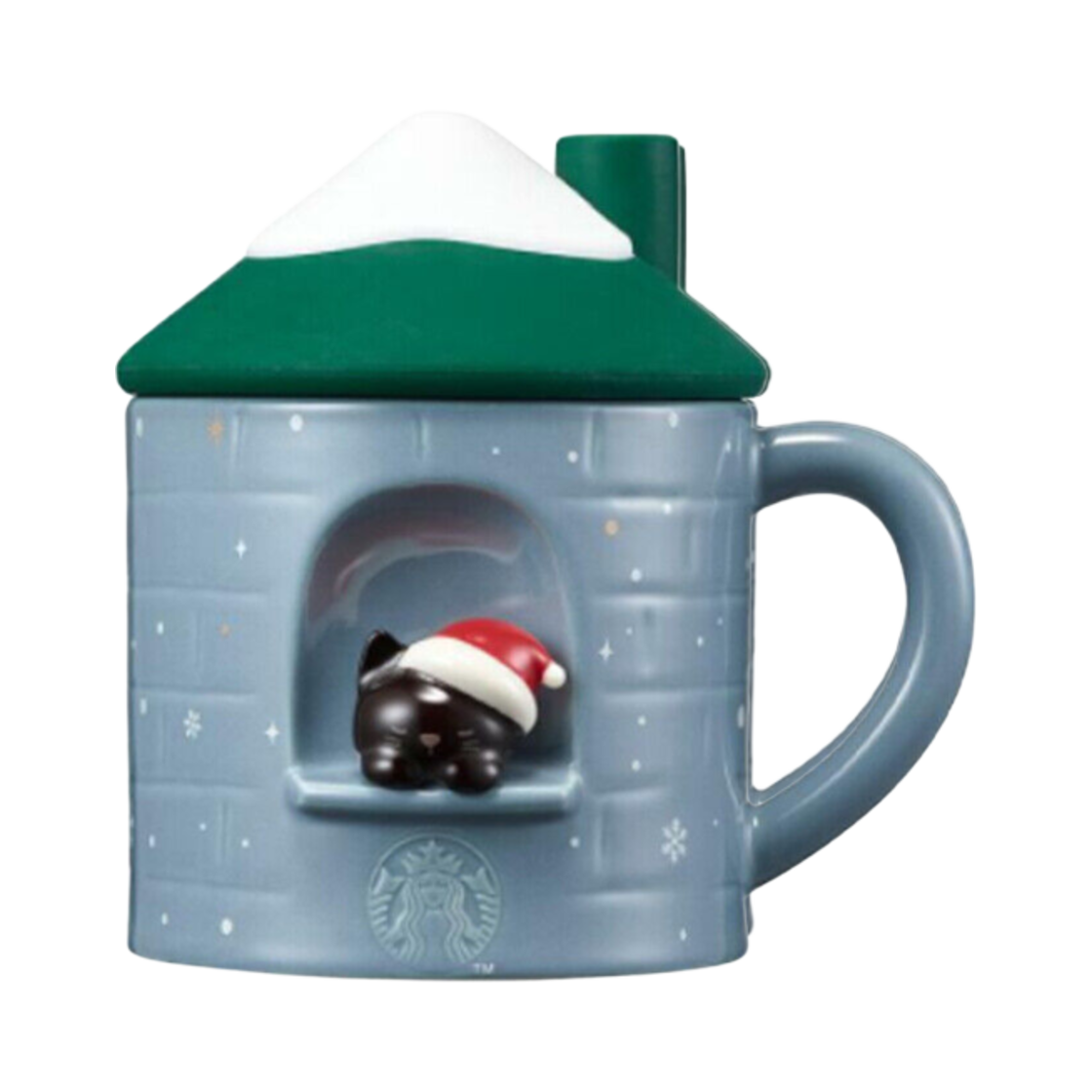 - Starbucks 21 Christmas Holy Cat Green Mug 355ml