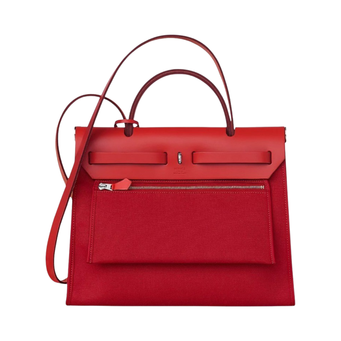 에르메스 에르백 집 31 백 셀리에 밀리터리 캔버스 & 팔라듐 하드웨어 루즈 피망(Hermes Herbag Zip 31 Bag Sellier Military Canvas & Palladium Rouge Piment) - 3