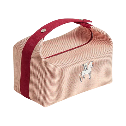 Hermes Large Bride-A-Brac Cabriole Case Canvas & Terracotta