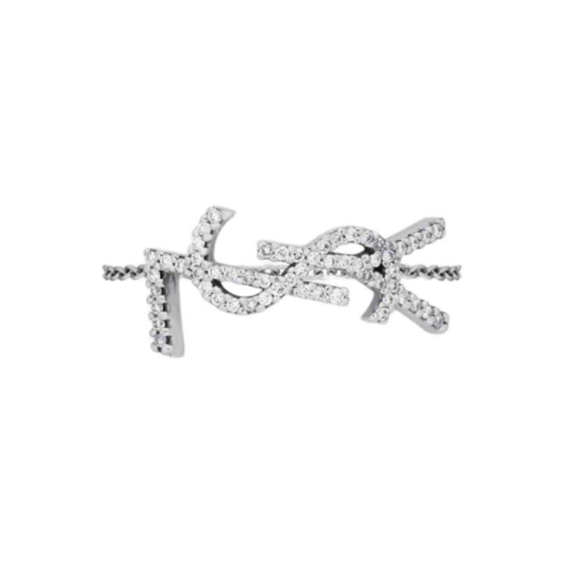 생로랑 카산드라 다이아몬드 체인 링 18K 그레이 골드(Saint Laurent Cassandre Diamond Chain Ring in 18K Grey Gold) - 1