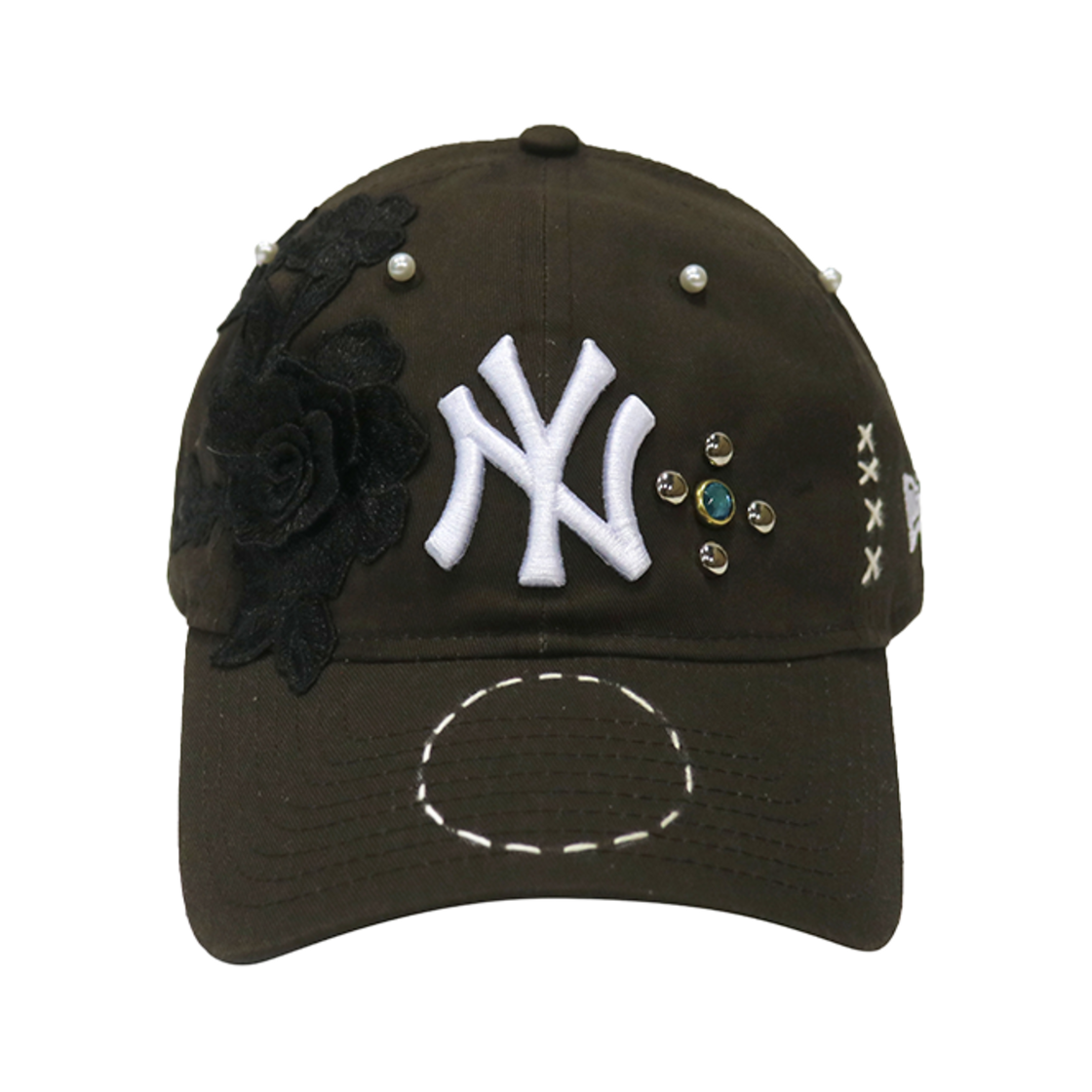 AP24FWAC12021BRWOS R&Co. Apache Wlb LAce Custom Dad Cap NY Brown #54