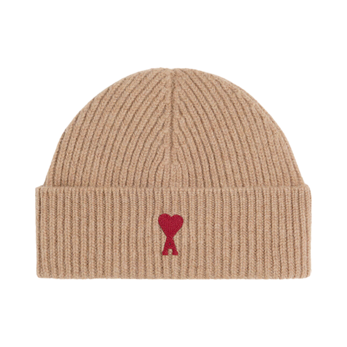 아미 하트 로고 울 비니 카멜 레드(AMI de Coeur Wool Beanie Camel Red) - 1