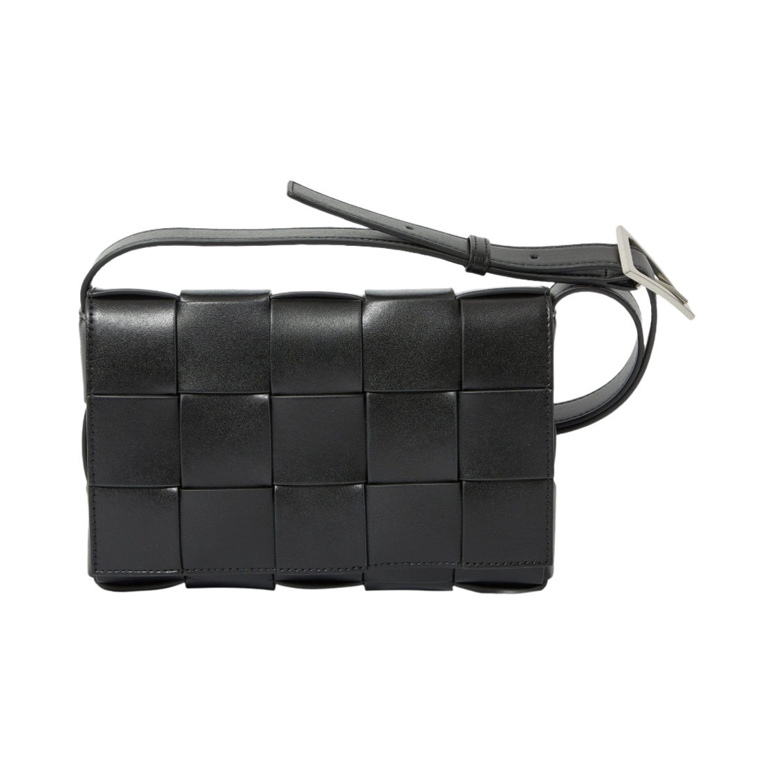 737950VB1K08480 Bottega Veneta Urban Leather Crossbody Cassette Black Silver