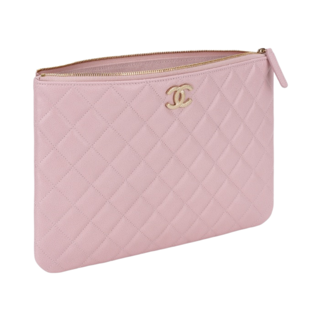 샤넬 미디움 파우치 그레인드 카프스킨 & 골드 메탈 라이트 핑크(Chanel Medium Pouch Grained Calfskin & Gold Light Pink) - 3