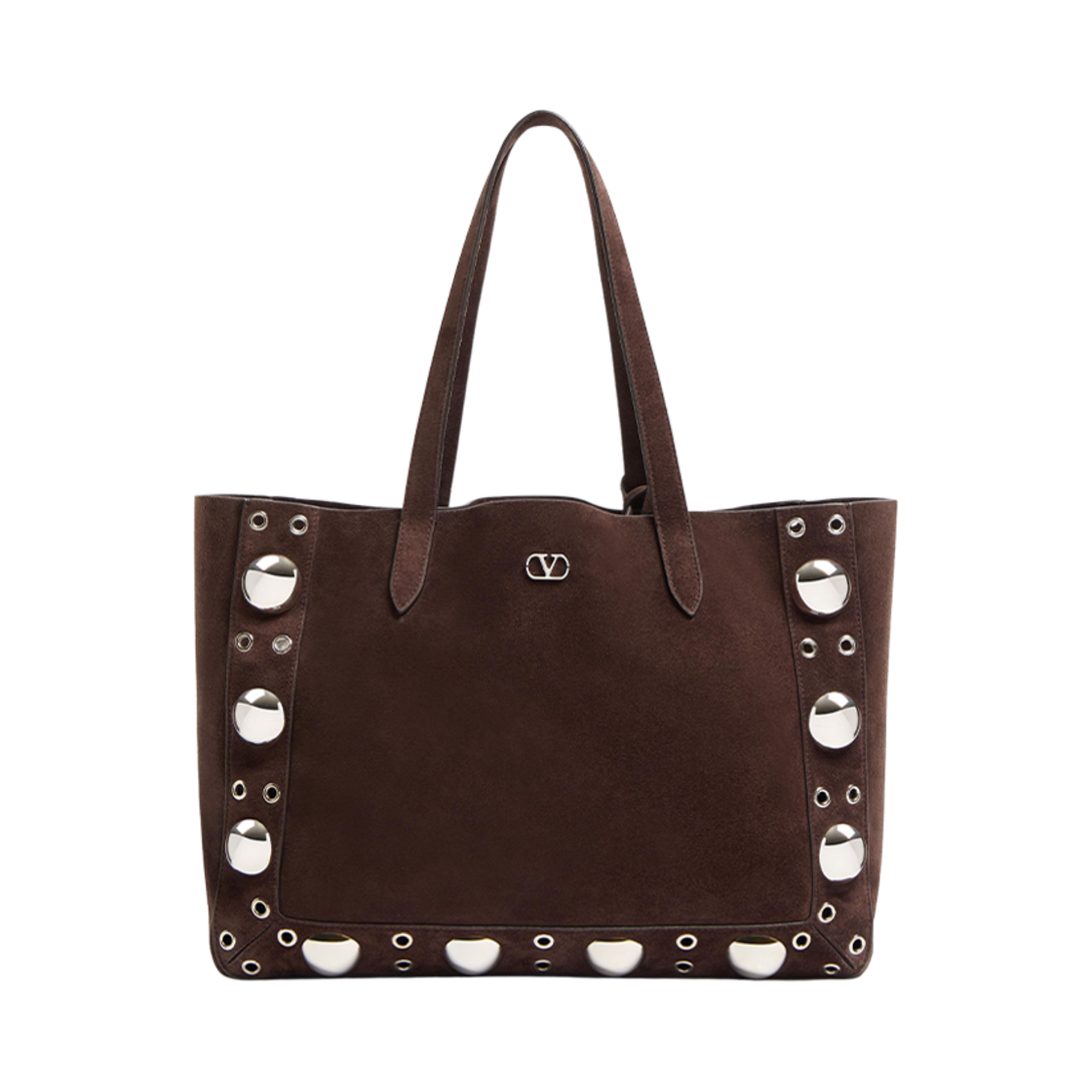 B0R79JET0TO Valentino Nellcote Suede Medium Shopper Bag Testa Di Moro