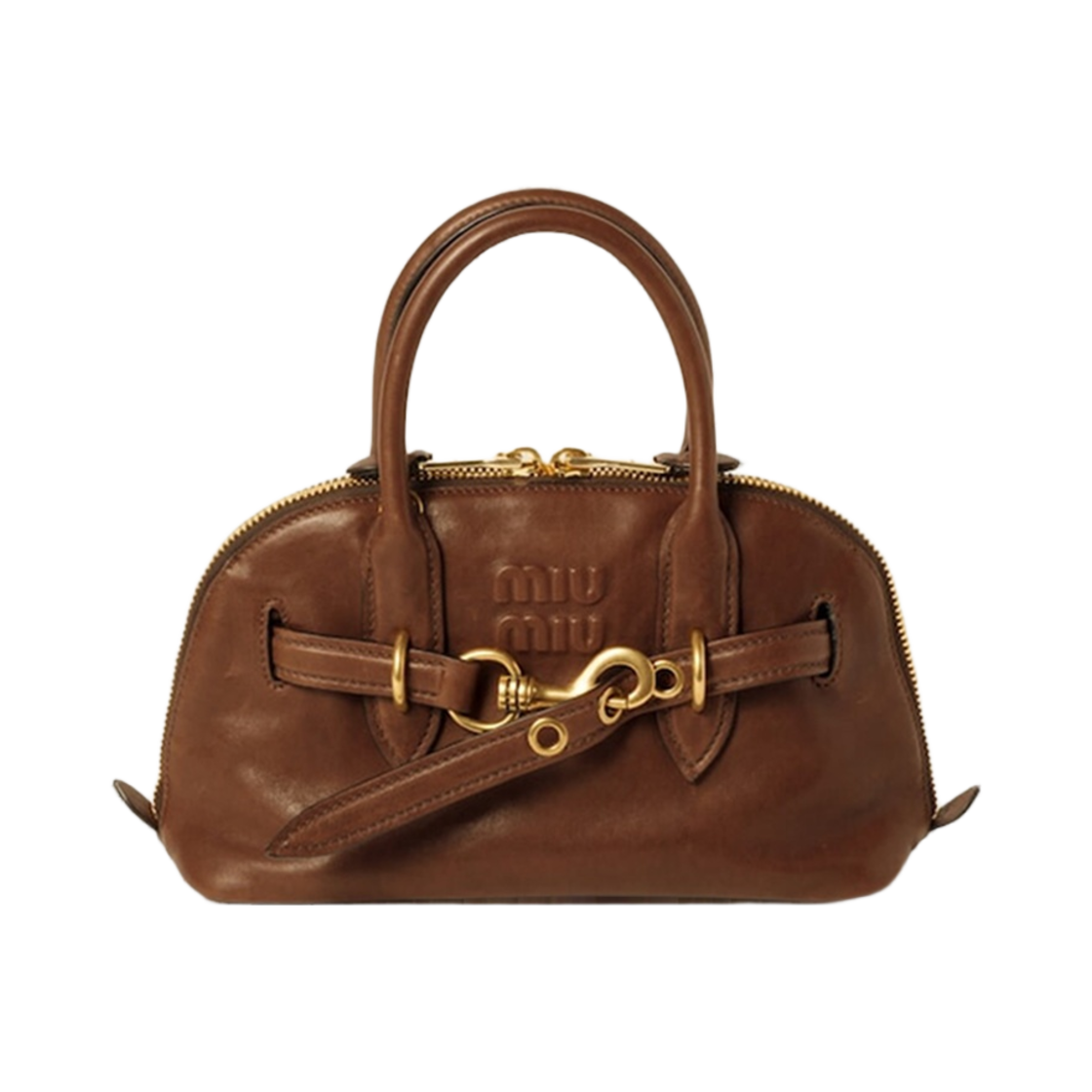 5BB169-2BBL-F0316 Miu Miu Aventure Nappa Leather Top Handle Bag Oak