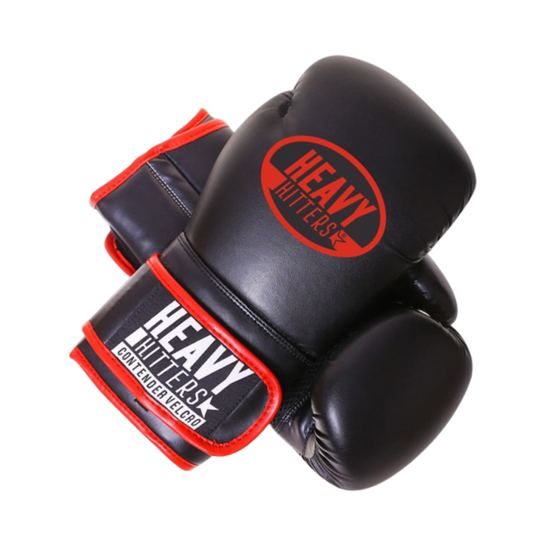H3-BR Heavy Hitter Contender Velcro Boxing Gloves Black Red