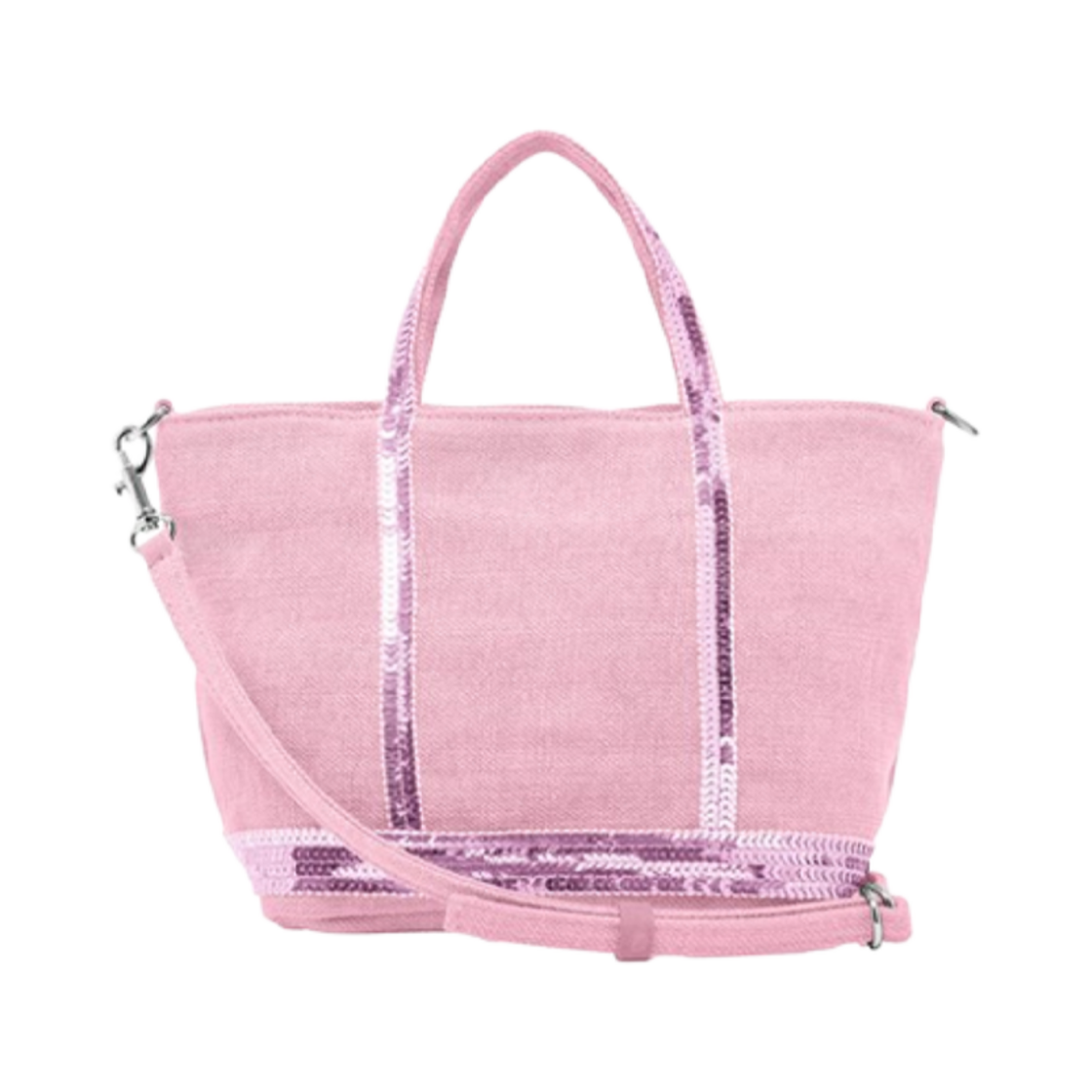 바네사 브루노 리넨 XS 카바스 토트 핑크(Vanessa Bruno Linen XS Cabas Tote Pink)