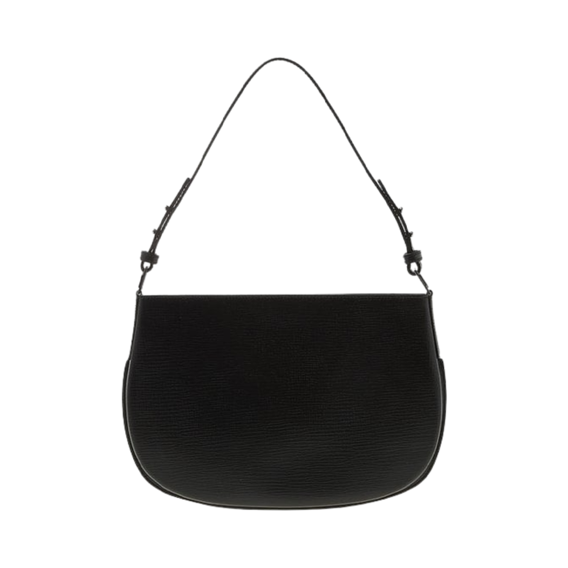 22CRISSSBLELAR By Far Issa Leather Shoulder Bag Black