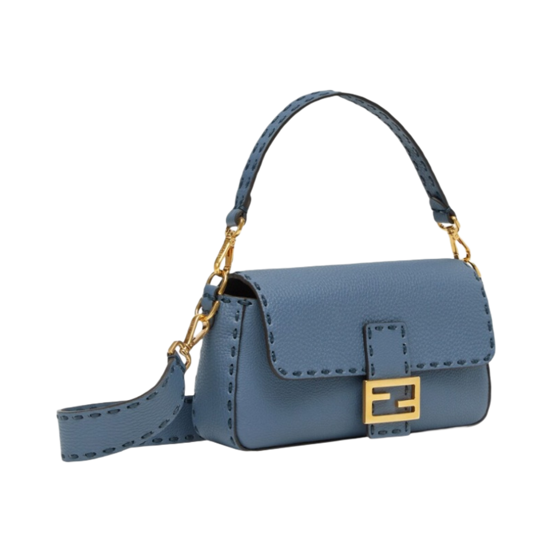 펜디 바게트 오버사이즈 탑스티칭 셀러리아 백 블루(Fendi Baguette Oversize Topstitching Selleria Bag Blue) - 2