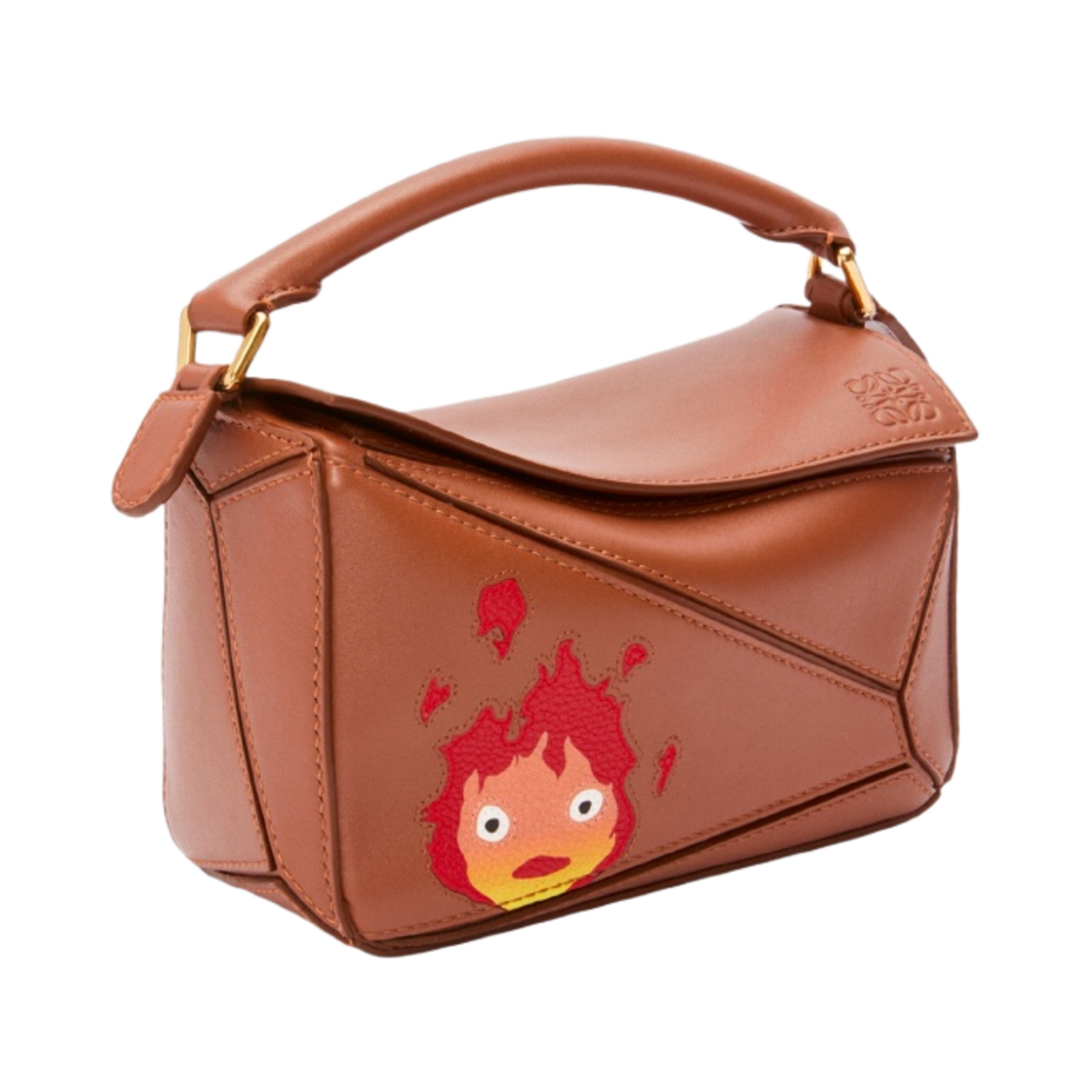 로에베 x 하울의 움직이는 성 캘시퍼 미니 퍼즐백 사틴 카프스킨 러스트(Loewe x Howl's Moving Castle Calcifer Mini Puzzle Bag in Satin Calfskin Rust) - 2