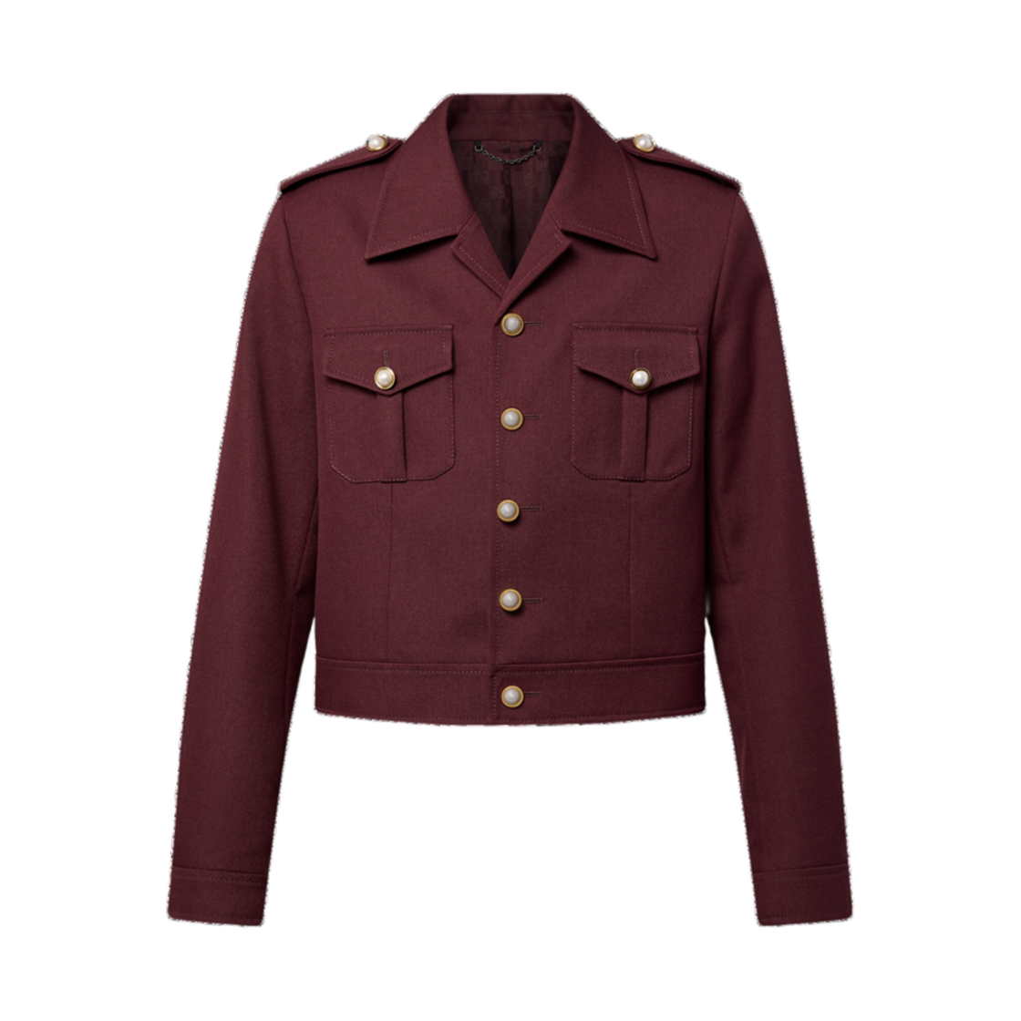 루이비통 클래식 오피서 울 자켓 버건디(Louis Vuitton Officer Wool Jacket Burgundy) - 1