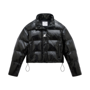 (W) Courreges Vinyl Short Puffer Jacket Black