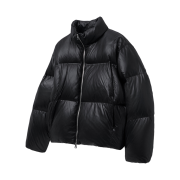 TNGT European Goose Over-Fit Glossy Short Goose Down Jumper Black