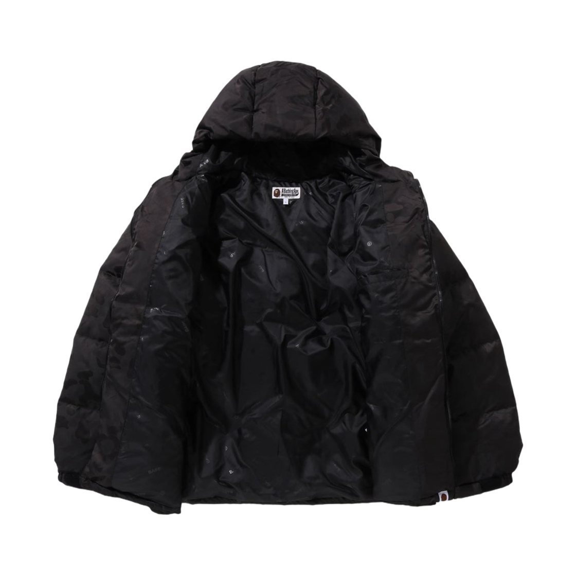 베이프 솔리드 카모 자카드 다운 자켓 블랙(BAPE Solid Camo Jacquard Down Jacket Black) - 2