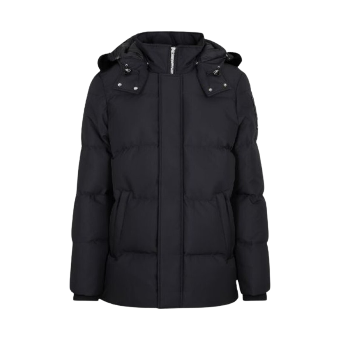 M32MJ178S305 Moose Knuckles Union Hooded Down Jacket Black Shearling Black