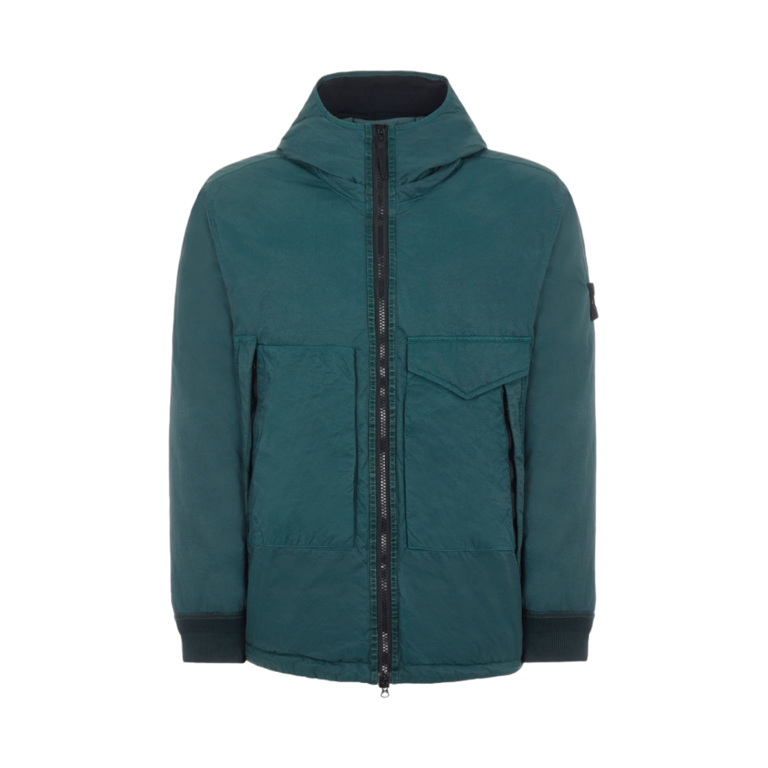 스톤 아일랜드 41421 오파크 나일론 트윌 다운 다크 그린 - 22FW