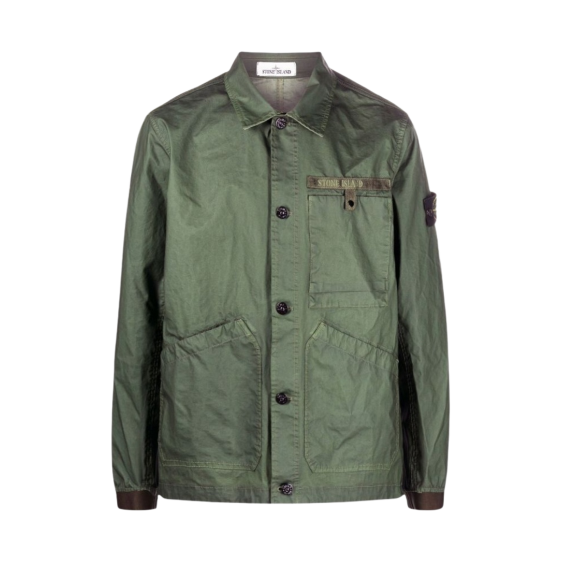 스톤 아일랜드 A0230 컴퍼스 패치 셔츠 자켓 올리브 그린 - 22SS(Stone Island A0230 Compass Patch Shirt Jacket Olive Green - 22SS) - 1