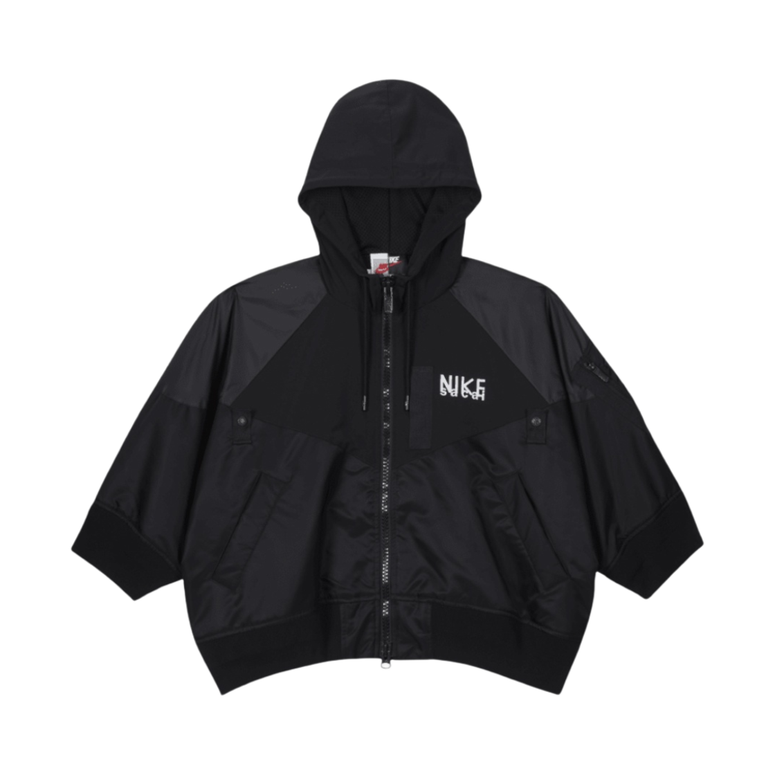 (W) 나이키 x 사카이 NRG 풀 집 후드 자켓 블랙 - 아시아((W) Nike x Sacai NRG Full Zip Hooded Jacket Black - Asia)