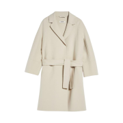 (W) S Max Mara Arona Virgin Wool Coat Beige