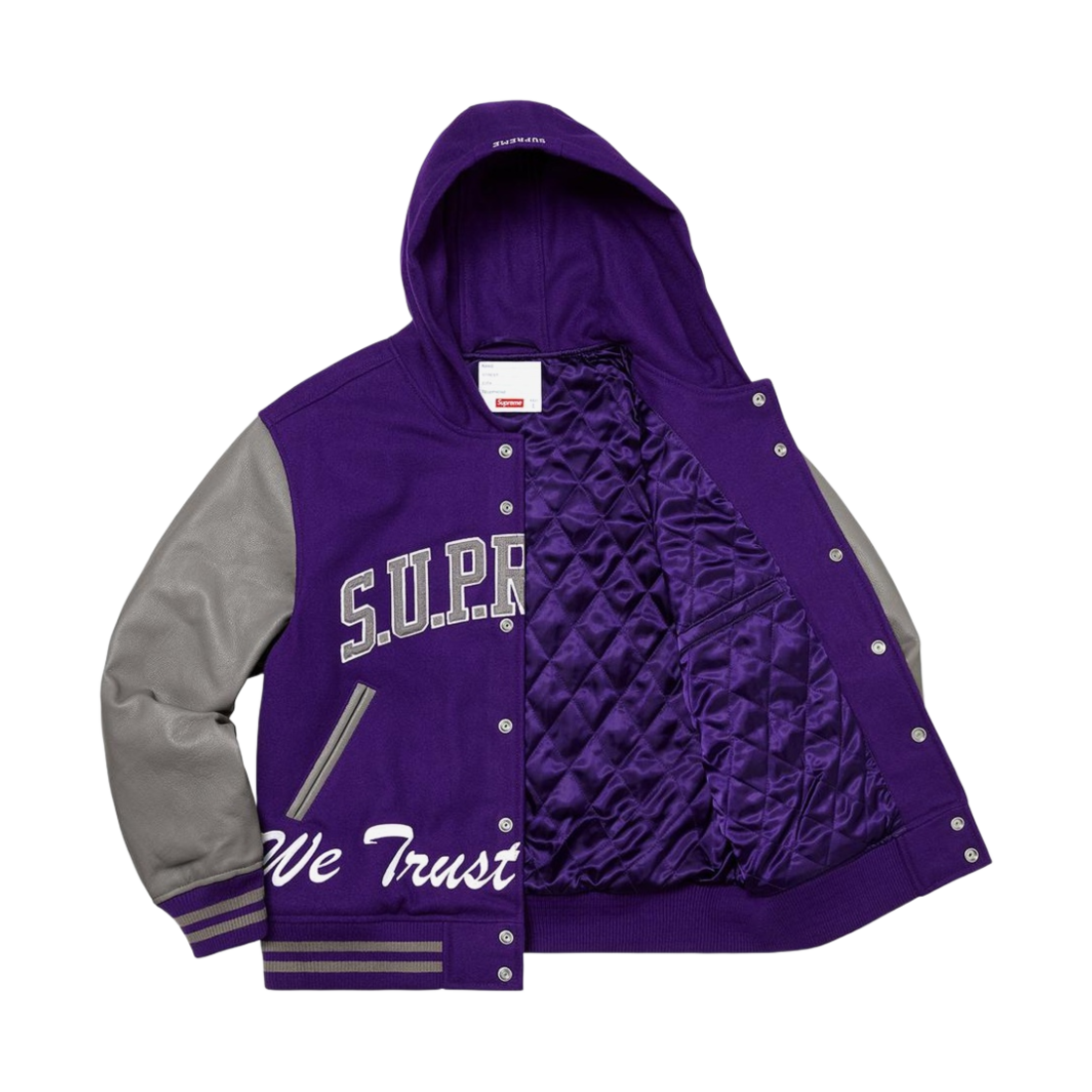 - Supreme King Hooded Varsity Jacket Purple - 20FW - #2