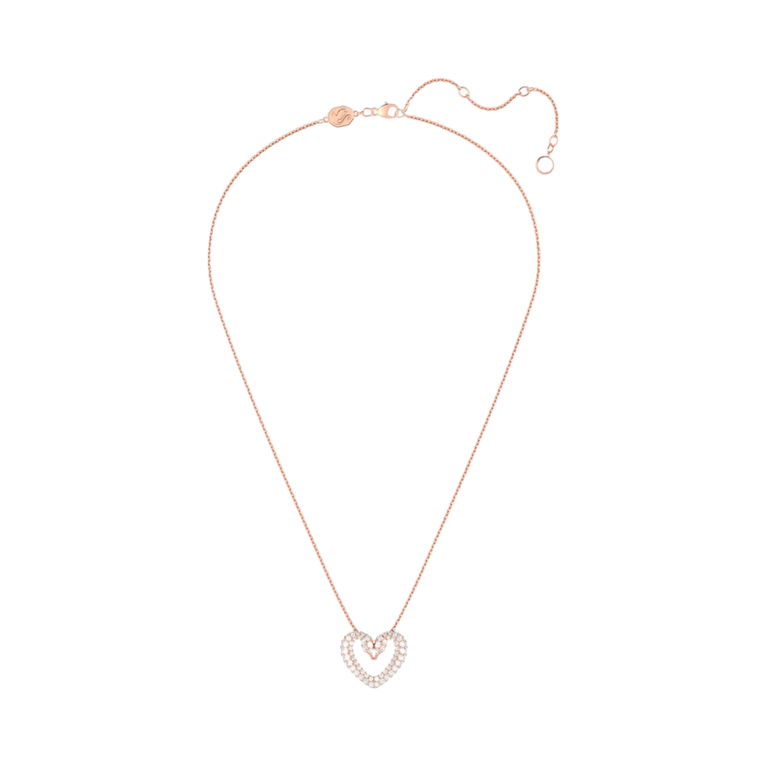 (W) 스와로브스키 우나 펜던트 미디움 화이트 로즈 골드 플래팅((W) Swarovski Una Pendant Medium White Rose Gold Plated) - 1