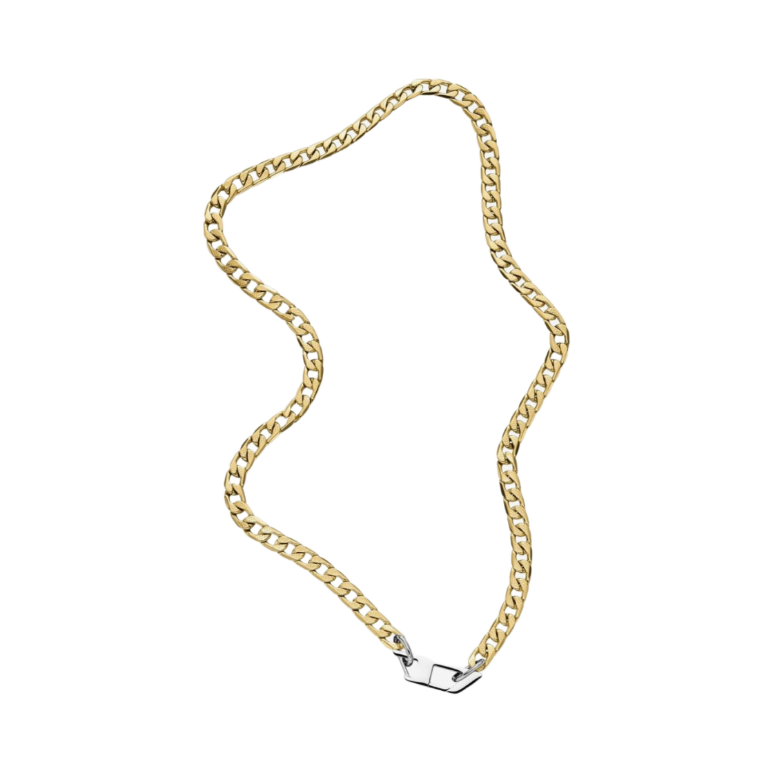 디젤 Dx1438 투톤 스테인리스 스틸 체인 네클리스 골드(Diesel Dx1438 Two-Tone Stainless Steel Chain Necklace Gold)