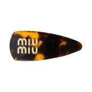 (W) Miu Miu Plexiglas Hair Clip Dark Tortoiseshell