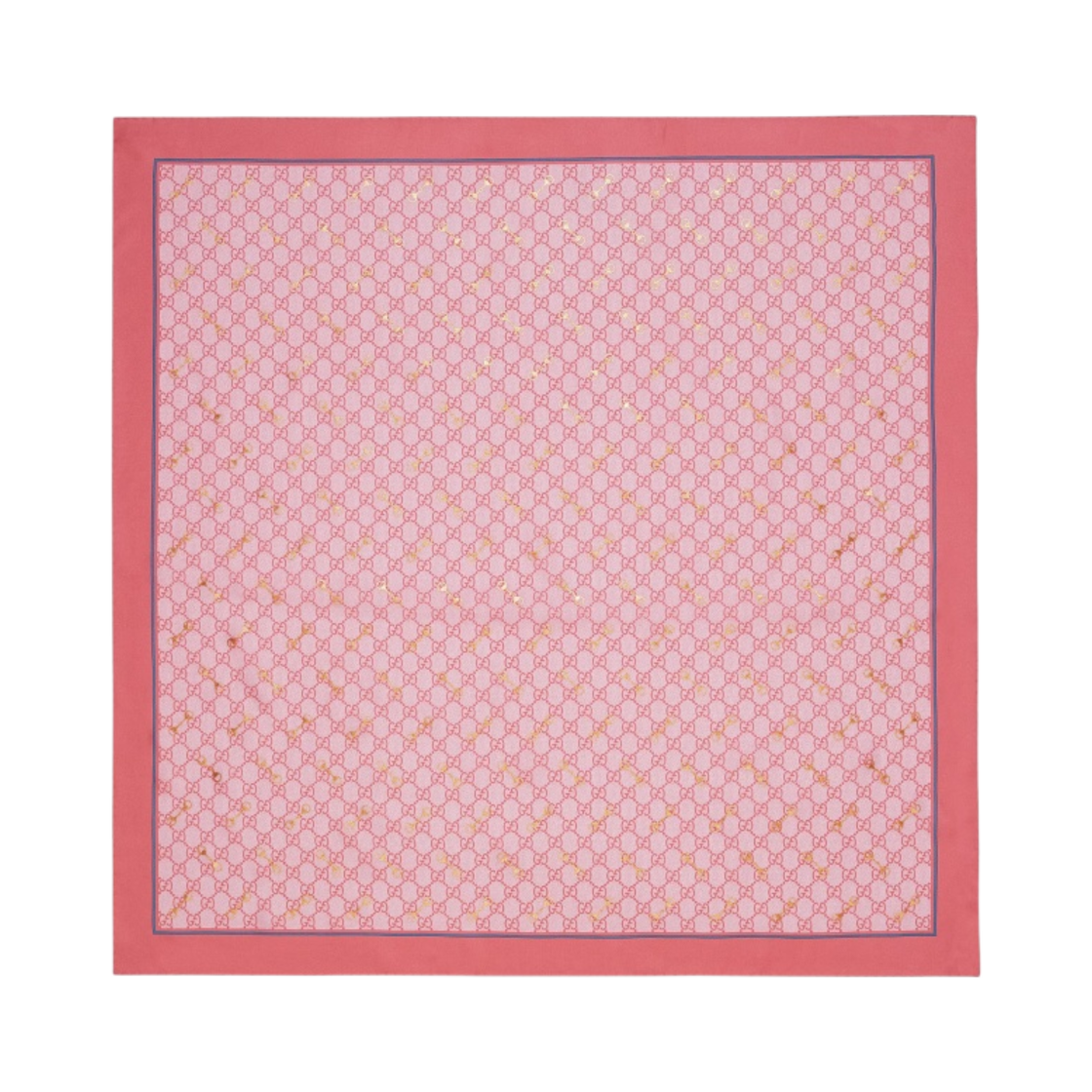 (W) 구찌 GG 프린트 홀스빗 실크 까레 핑크 라이트 핑크((W) Gucci GG Print with Horsebit Silk Carre Pink Light Pink) - 1