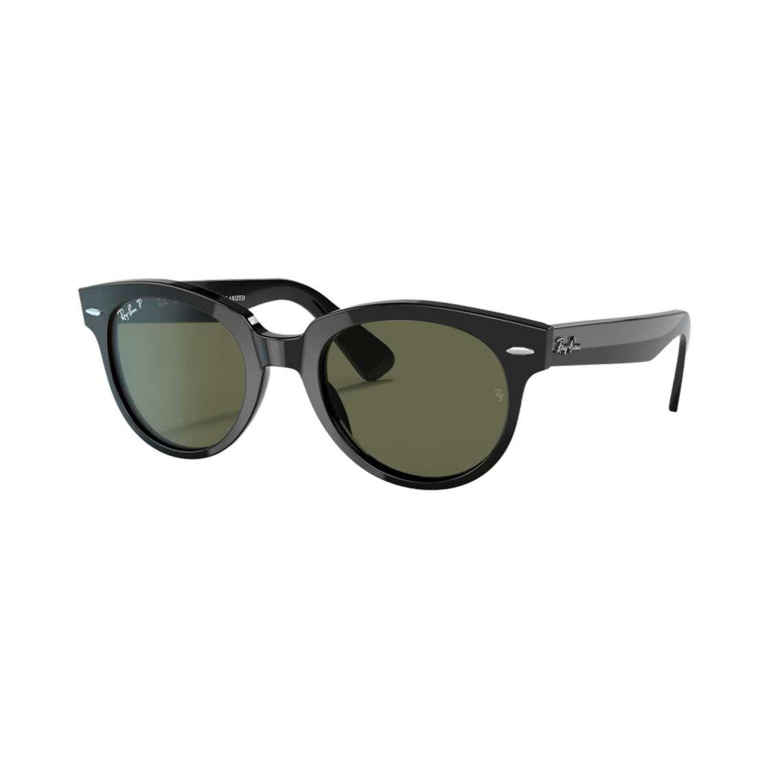레이밴 오리온 폴리쉬드 블랙 프레임 그린 렌즈 로우 브릿지 핏(Ray-Ban Orion Polished Black Frame Green Lenses Low Bridge Fit) - 1