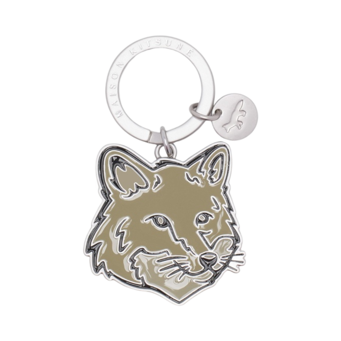 MM06904AM1002-P357 Maison Kitsune Bold Fox Head Keyring Canvas