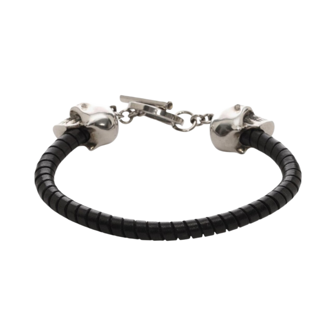 알렉산더 맥퀸 스컬 레더 브레이슬릿 블랙(Alexander McQueen Skull Leather Bracelet Black) - 2